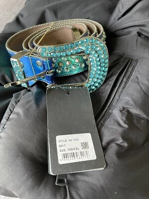 Avenue George V 巴黎皮带蓝色水钻闪亮大扣尺寸 2XL — 第 1/4 张图片
