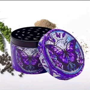 Grinder Crusher Metall Dark Purple Butterfly Dunkler Lila Schmetterling Design - Bild 1 von 5