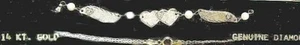 Neu 14kt Weißgold/3 Durchmesser Herz/Geflügelt 10" Fußkettchen-freie Gravur! - Bild 1 von 2