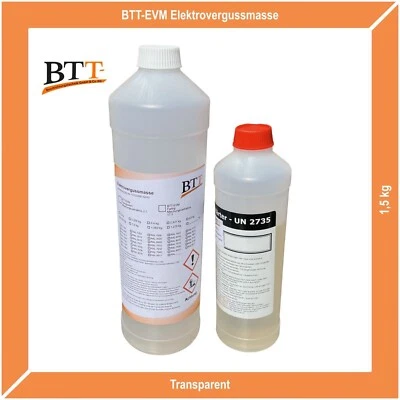 BTT-BESCHICHTUNGSTECHNIK ⭐ Elektrovergussmasse 1,5 kg transparent Elektronik isolieren Epoxidharz 1000V