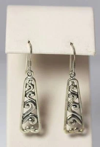 Preciosos pendientes de gota de filigrana de plata esterlina de 1,5" - 3710 - Imagen 1 de 5