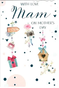 Mam Mother's Day Card. With Love Mam On Mother's Day Modern Design Gift, Perfume - Picture 1 of 2