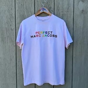 Marc Jacobs PERFECT AS WE ARE Rainbow Pride Shirt Large Pink Exclusive - Picture 1 of 7