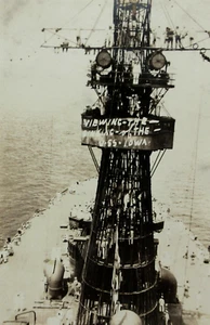 WWI US Navy Battleship USS Iowa (BB-4) Sinking Target Ship Photo Postcard 1923 - Picture 1 of 5