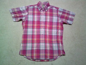 Camisa Sid Mashburn Popover Para Hombre Mediana Rosa A Cuadros - Imagen 1 de 7
