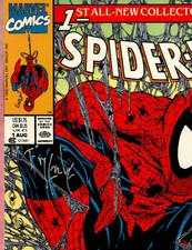 RARE~ SIGNED Todd McFARLANE Red SPIDER Web~ SPIDER-MAN #1 Color 1990 VF/NM +++