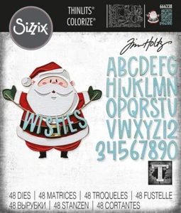 Sizzix - Tim Holtz Navidad 2023 - Santa Greetings Colorize Thinlits Die - Imagen 1 de 4