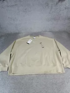 Nike Sweatshirt Womens 3Xl Biege Cotton New - Picture 1 of 10