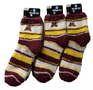3 For Bare Feet University of Minnesota Gophers Winter Socks, One Size Fits Most - Picture 1 of 3