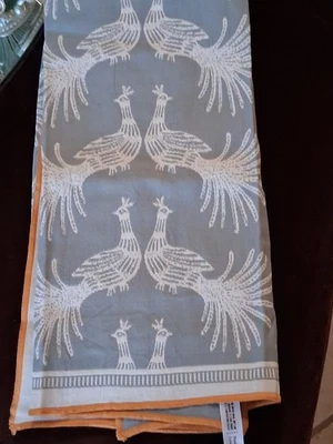 ANTHROPOLOGIE DANICA KITCHEN TOWEL DISH TEA SCANDINAVIA MODERN PEACOCK BIRD NEW - Image 1 of 4