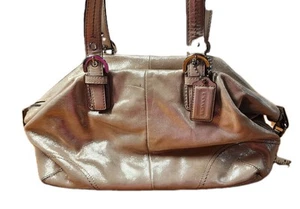 Coach SOHO Satchel Bag Purse Metallic Champagne #17220 Convertible - Picture 1 of 22
