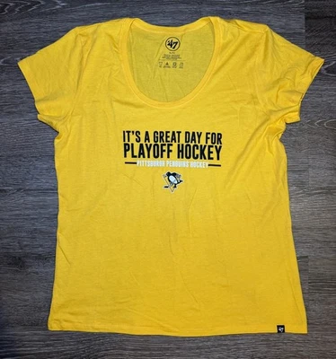 Camisa Pittsburgh Penguins NHL Playoffs '47 para mujer talla XL Foto 1 de 4