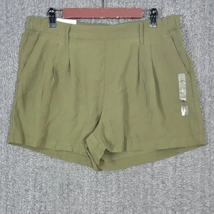 Tommy Hilfiger Shorts Womens Large Olive Green High Rise Pull-On TH Flex - Picture 1 of 13