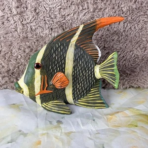 Land & Sea Nature Series Angel Fish Hand Painted Multicolor Decor 2002 Vintage - Picture 1 of 21