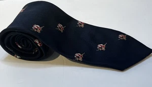Company B Mens Neck Tie Santa Claus Riding A Reindeer Navy Blue 57" - Picture 1 of 6