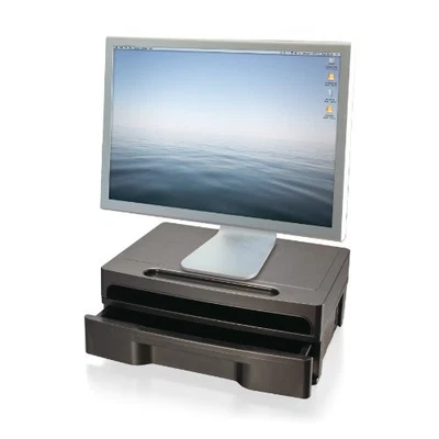 Oic Monitor Riser With Drawer - Monitor - Black (OIC22502) - Image 1 of 4
