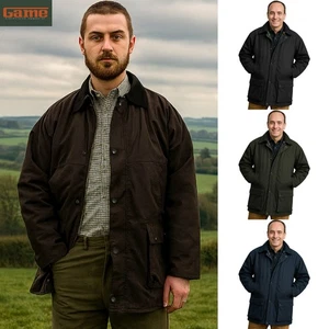 Herren Premium britische ungepolsterte wasserdichte L winddichte Wachsjacke - Bild 1 von 9