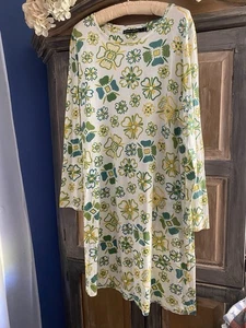gudrun sjoden Bright Flowers On White A-line Dress/Tunic With Pockets - Picture 1 of 3
