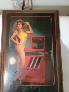 Vintage Snap-on Wanduhr Bikini Modell - Holzrahmen - funktioniert - Bild 1 von 12