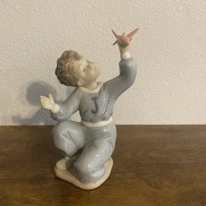 Vtg. Nao by LLADRO Boy with His Toy AIRPLANE Figurine Small Damage! - Picture 1 of 6