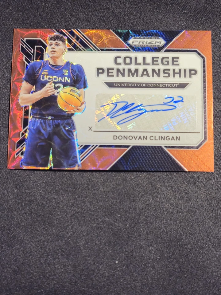 2023 Panini Prizm Draft Picks Donovan Clingan Red Scope Auto #/40 UCONN - Image 1 of 2