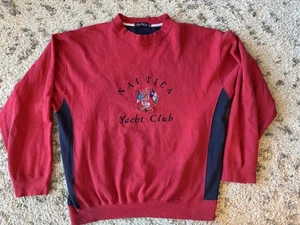 Vintage Nautica Sweater Mens XL Yacht Club Crest Embroidered Pullover 90s - Picture 1 of 5