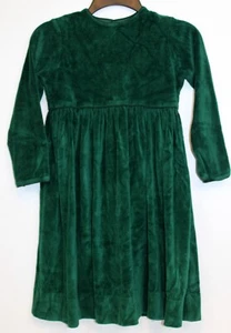 Kelly's Kids Green Velvet Dress sz 6X Lined Button SImple Formal Picture Holiday - Picture 1 of 6