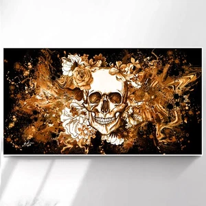 Leinwand Bilder Totenkopf Abstrakt Wandbilder XXL Wohnzimmer Modern Deko   4219A - Bild 1 von 14