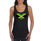 Jamaica Love Heart Flag Girls Women's Ladies Tank Top Vest T Shirt Black