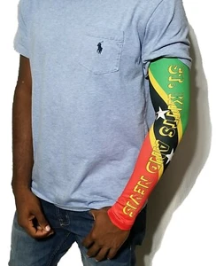 St Kitts Kittitian Brazo Manga Bandera 1 Manga Bloqueador Solar Enfriador Protección Deportes - Imagen 1 de 2