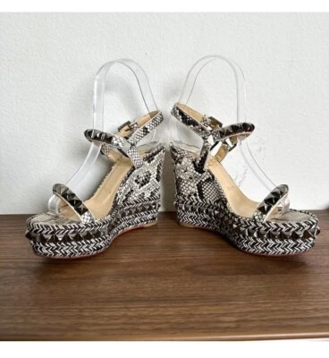 Zapatos de salón de cuña Christian Louboutin de cuero de serpiente 35,5/5 Foto 1 de 4