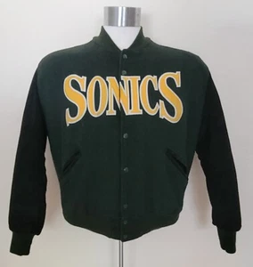 Vintage Seattle Sonics Wool & Suede Letterman Jacket Made By DeLong Men's Large - Picture 1 of 10