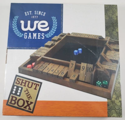 4-Player 10 Number Shut The Box Dice Game Family Party Porch Pub Bar Board Game - Image 1 of 3