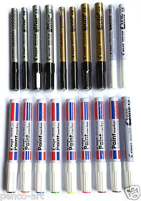 Pilot Paint Markers Gold Silver White Black Colours Fine Medium Broad Extra Fine
