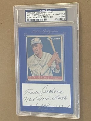 2013 HA Originals 1933 Goudey Travis Jackson #102 Auto 10/13 HOF Autograph - Image 1 of 4