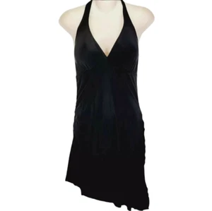 Marilyn Monroe Medium M Swimsuit Womens Black Sexy Swimdress Halter Slit Skirt - Picture 1 of 9