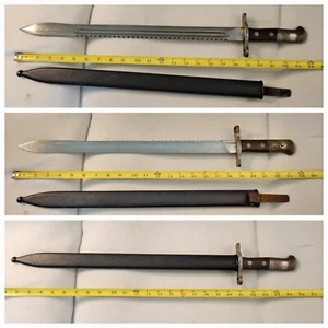 WWI Swiss M1914 Hans Steiner Pioneer Sawback Bayonet W/ Scabbard HS Hallmarked - Picture 1 of 24