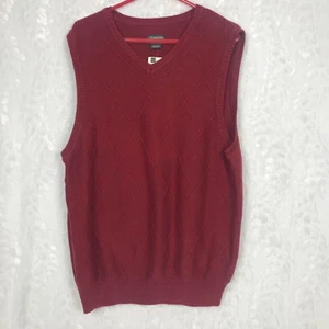New NWT St. John’s Bay mens deep wine sweater vest vneck retail $36 Sz Large - Picture 1 of 4