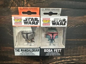 Boba Fett & The Mandalorian - Star Wars Funko Pocket Pop Llavero NUEVO - Imagen 1 de 3