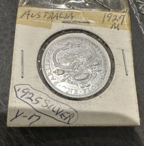 1927 Australia Silver .925 1 Florin Parliament Commemorative George V XF (Y7) - Picture 1 of 4