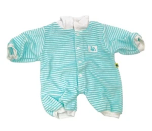Jersey Build A Bear Baby azul y blanco suave a rayas borrosas para dormir pijamas de una pieza - Imagen 1 de 4