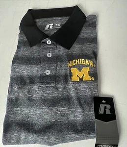 NEU Michigan Wolverines Polo Golf Shirt Russell Athletic genähtes Logo Spruch M - Bild 1 von 3