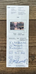 1998 Duck Stamp ***CANADA*** Hunting Conservation Permit License - Picture 1 of 2