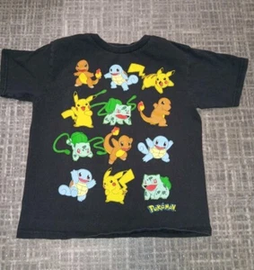 Pokémon Kids black t-shirt short sleeve size 5 pre-owned - Picture 1 of 3