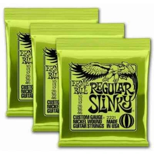 3pcs Ernie Ball 2221 10-46 Regular Slinky Nickel Wound Electric Guitar Strings - Picture 1 of 11