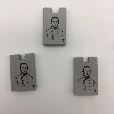 3 GRAY Artillery Battery Captain Pieces Stratego America's Civil War  2007 - Image 1 of 4