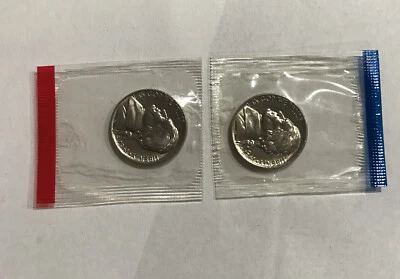 1987 P & D Jefferson Nickel  2 Coin Lot In Mint Cello - Image 1 of 2