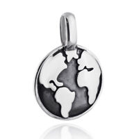 Earth Planet Globe World 3D 925 Solid Sterling Silver European Dangle Bead Charm