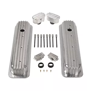 For 87-97 SBC Chevy Vortec 350 Center Bolt Finned Short Valve Cover+PCV Breather - Foto 1 di 10