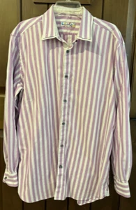 Brandolini Dress Shirt Men's XL Long Sleeve Accent Buttons Light Purple/White - Picture 1 of 15